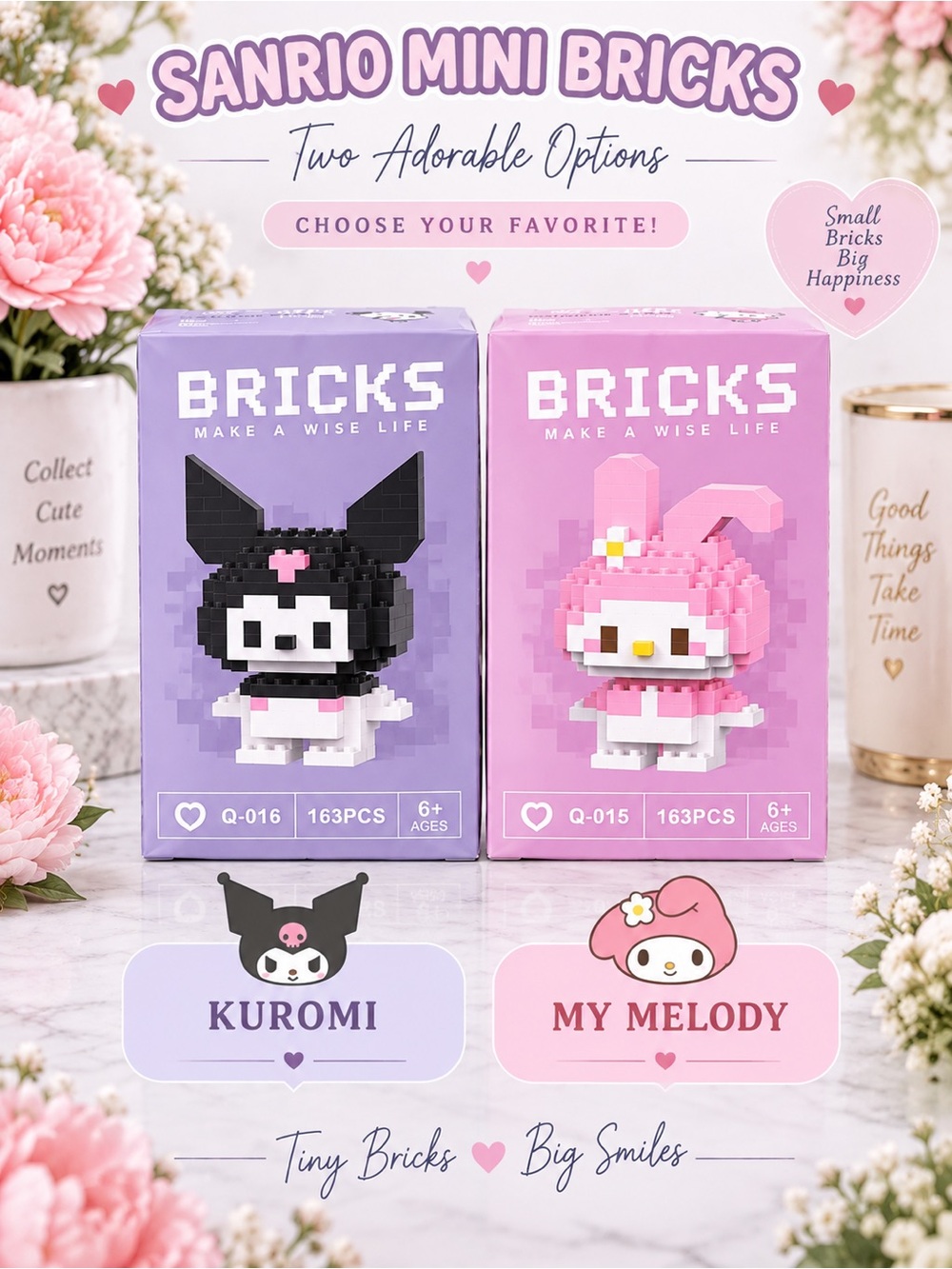 Sanrio Mini Bricks Collectible Character Building Set - Pink NIB - Picture 4 of 6
